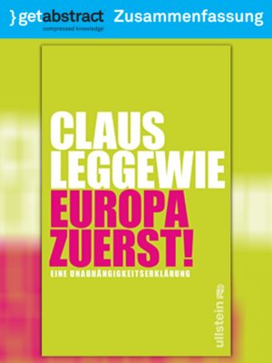 cover image of Europa zuerst! (Zusammenfassung)
